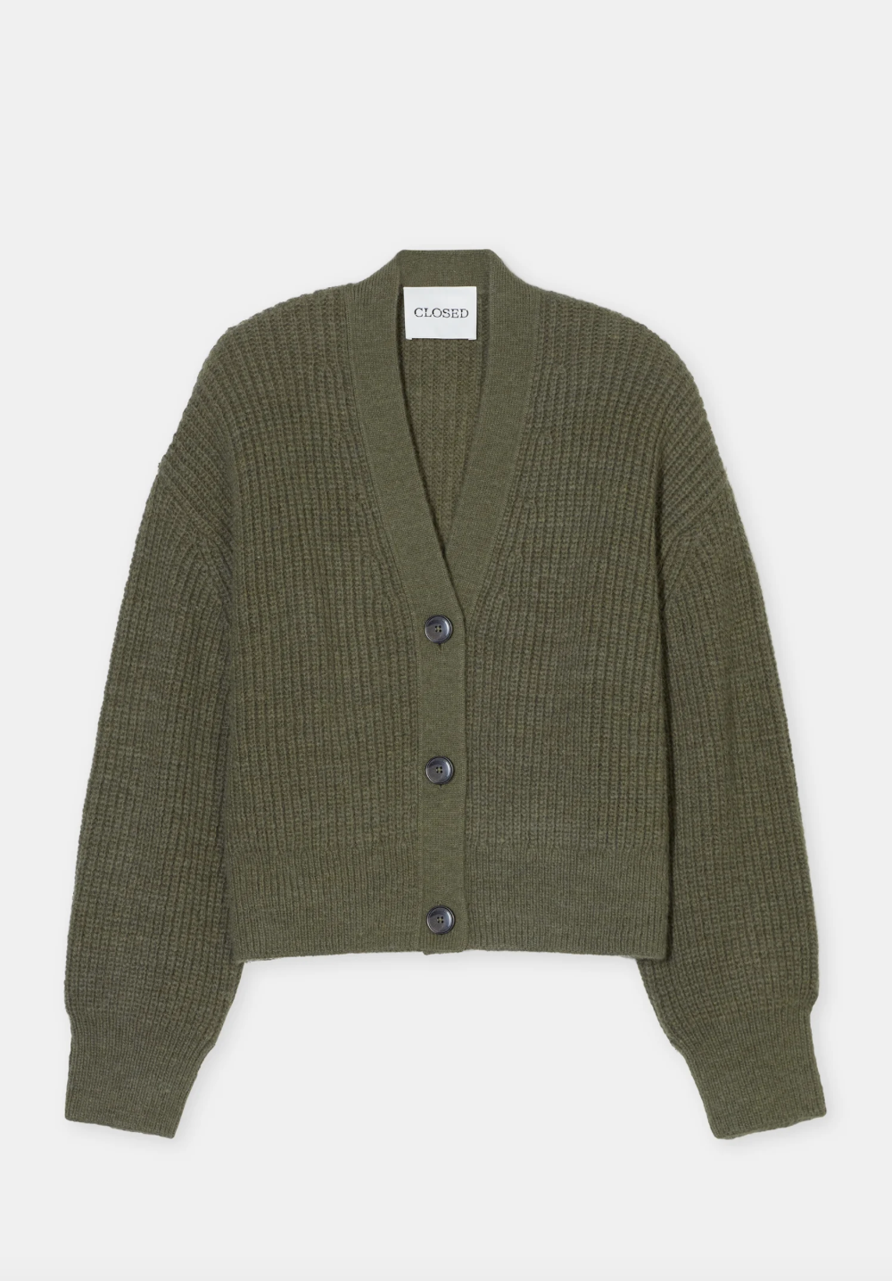 V Neck Cardigan Forest Green