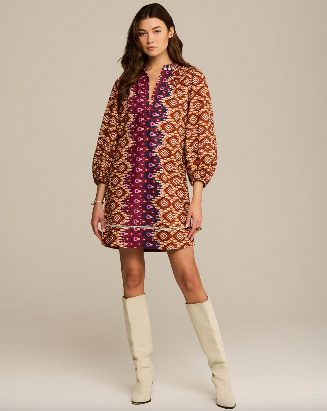 Hailey Dress Graduated Ikat Multi