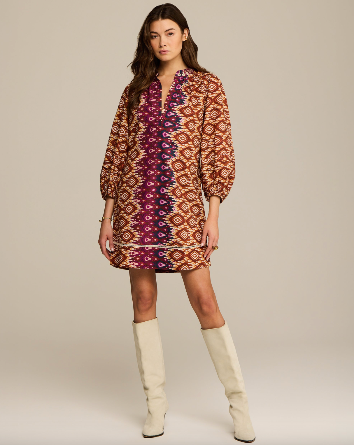 Hailey Dress Graduated Ikat Multi