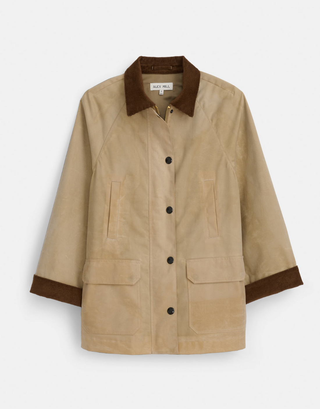 Chiltern Street Jacket In Waxed Cotton Khaki