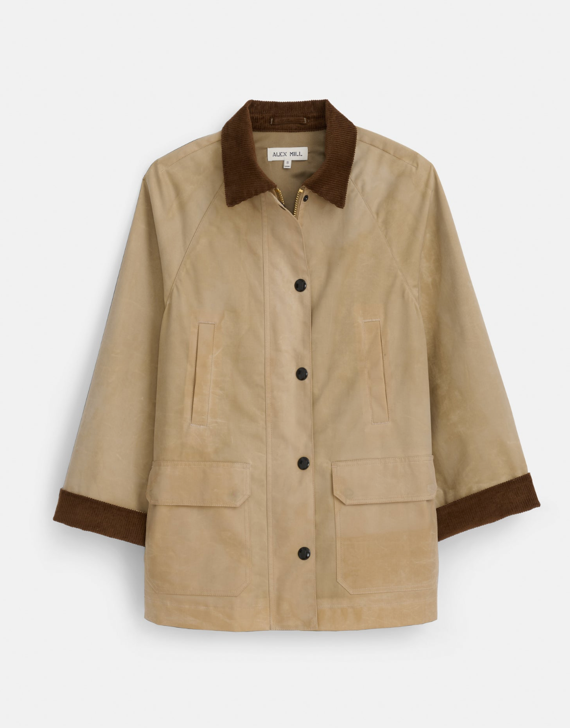 Chiltern Street Jacket In Waxed Cotton Khaki