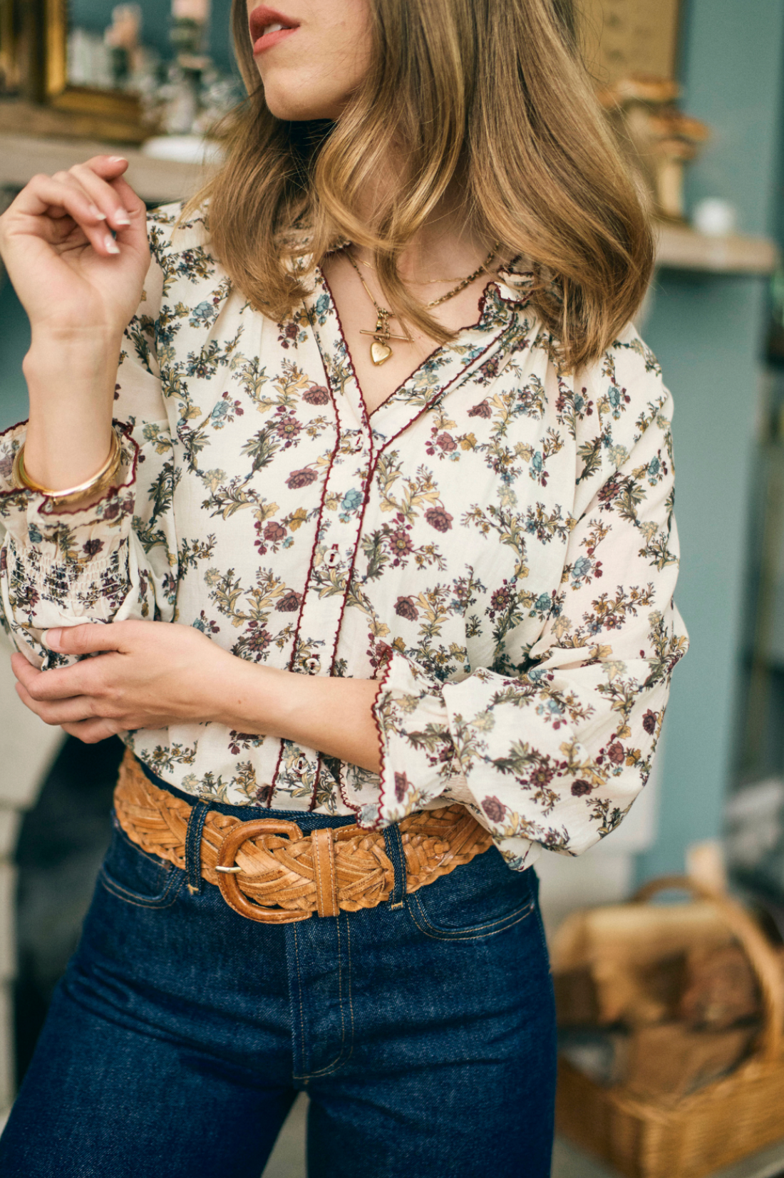 Harper Top In Harvest Toile