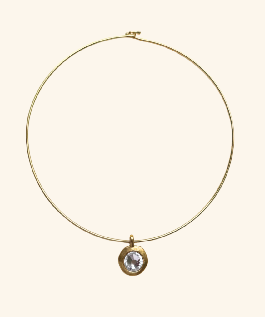 Bezel Necklace Gold