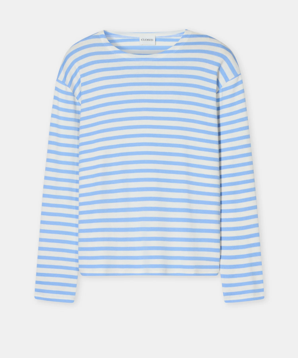 Basic Longsleeve t-shirt blue stripe