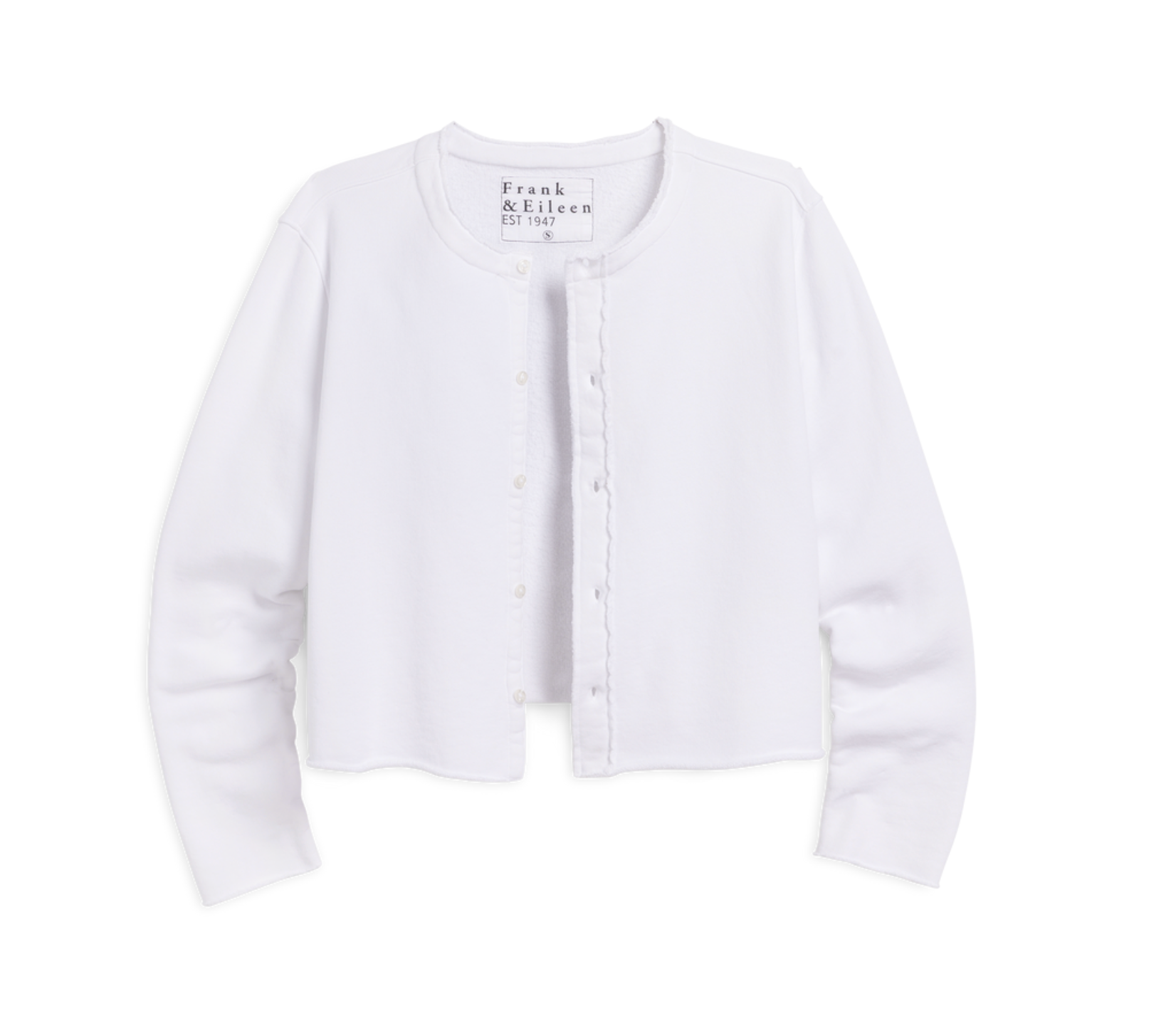 Jackie Sweatshirt Cardigan White