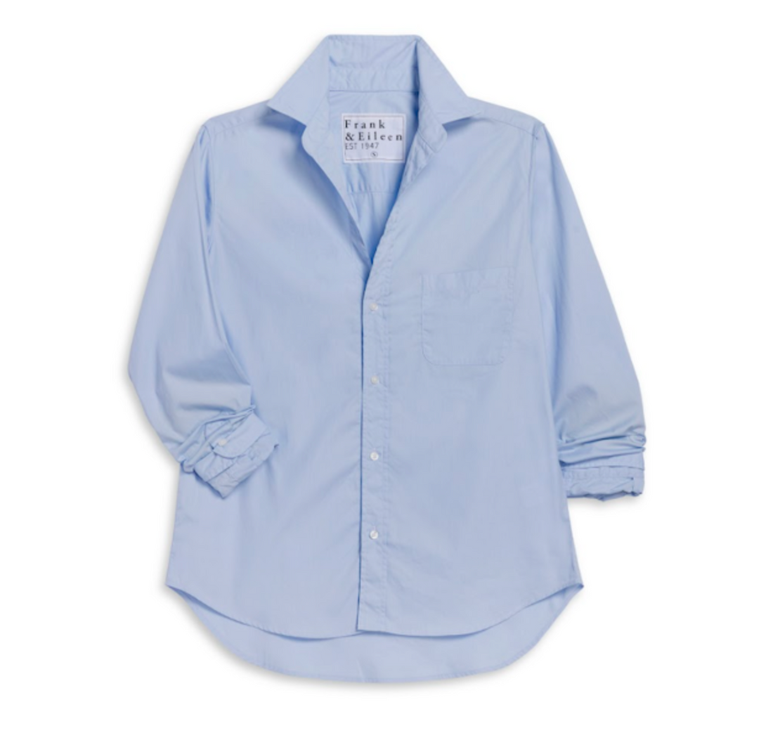 Eileen Relaxed Button-Up Shirt Solid Blue
