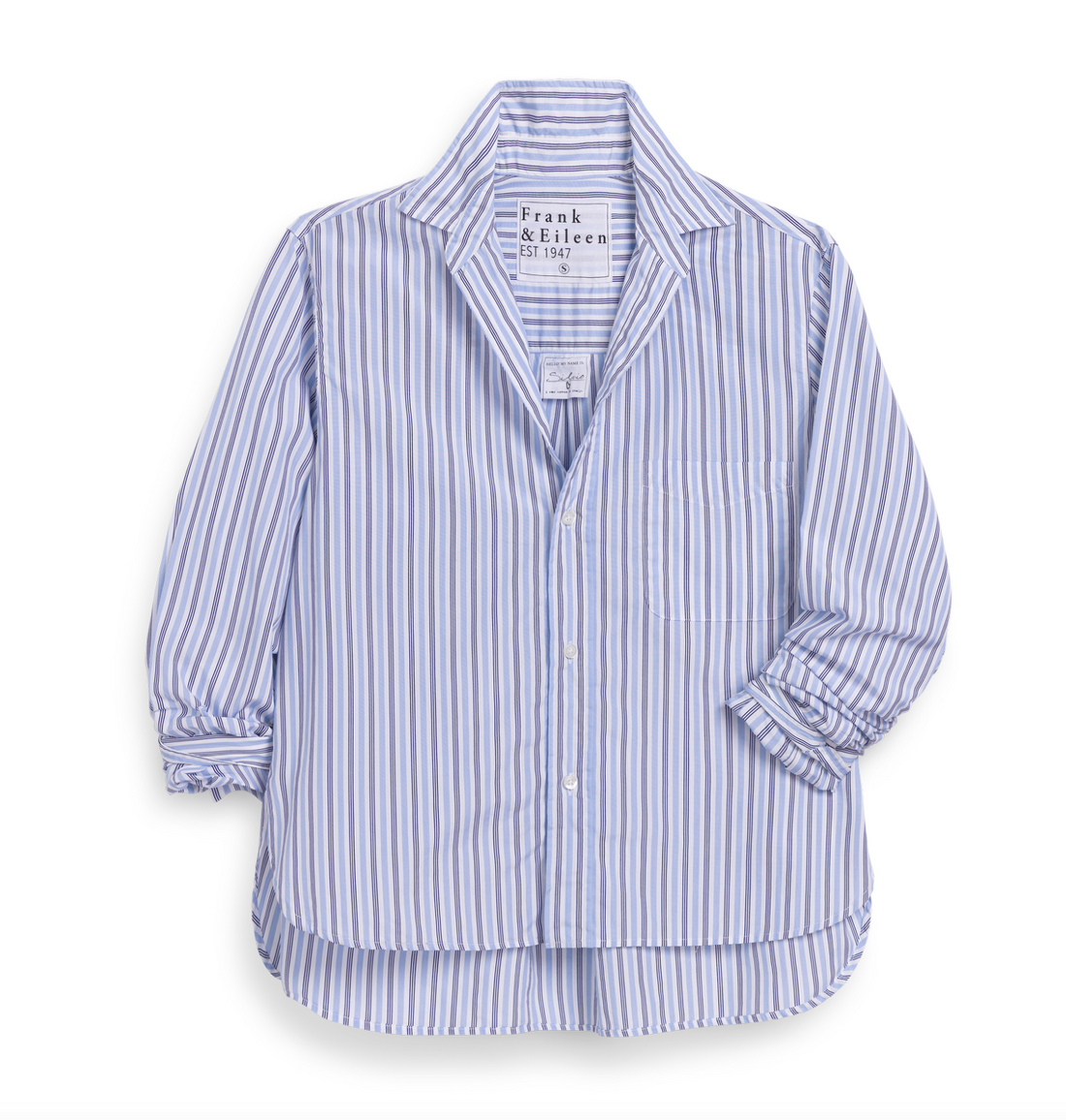 Silvio Untuckable Button-Up Shirt Blue Navy Multi Stripe