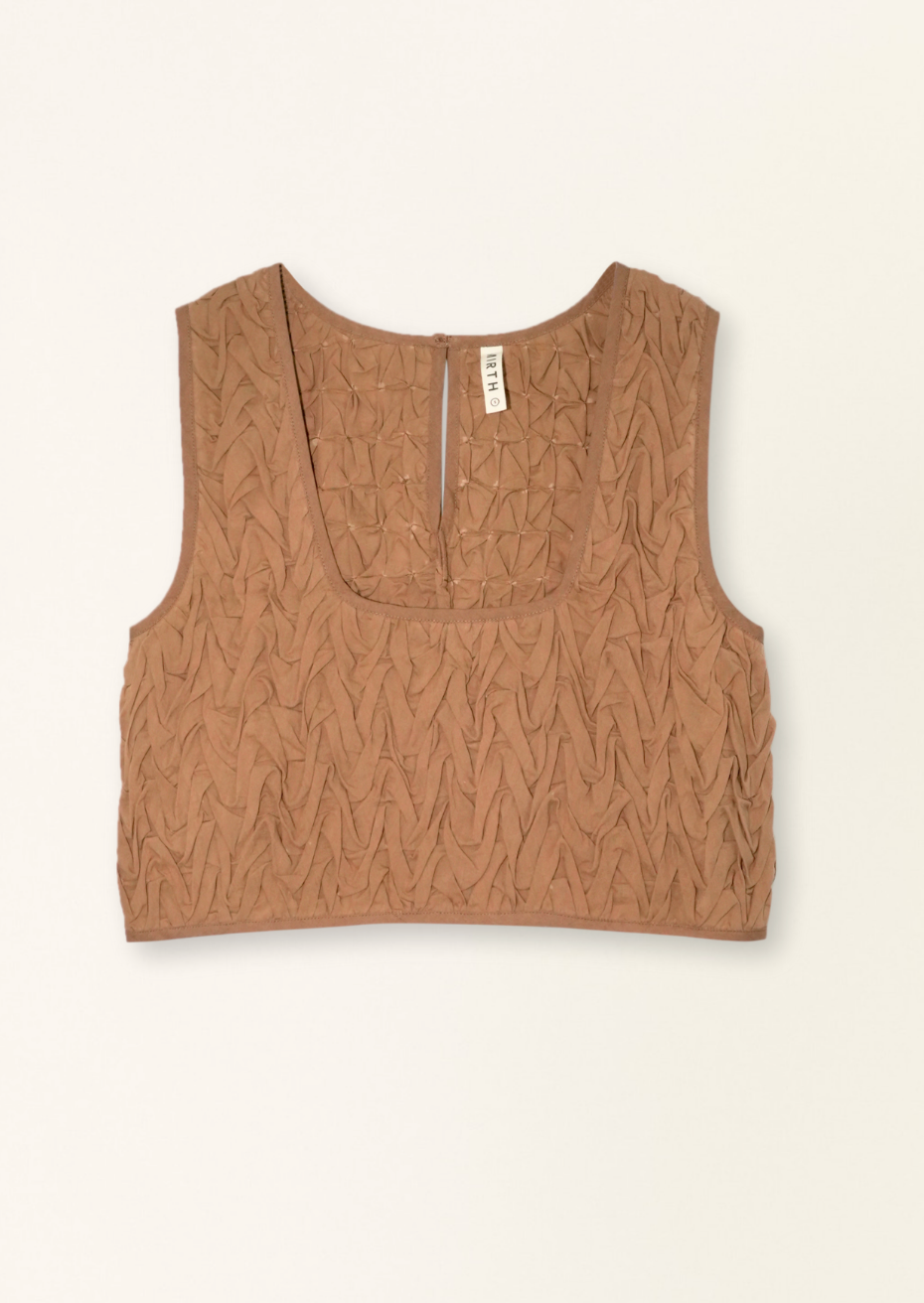 Morro Smocked Top In Brownie