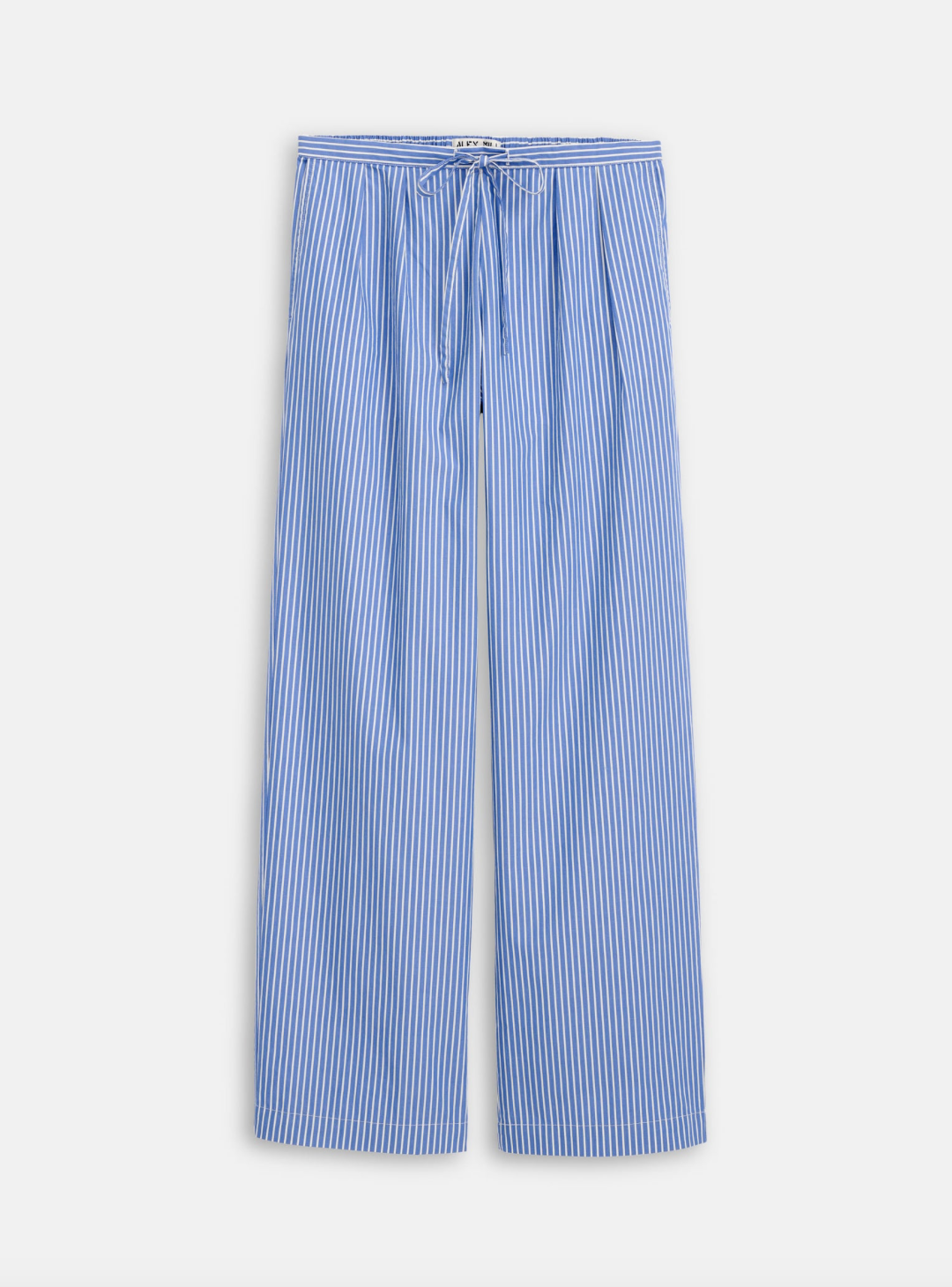 Hudson Pant in Poplin Stripes Blue/Ivory
