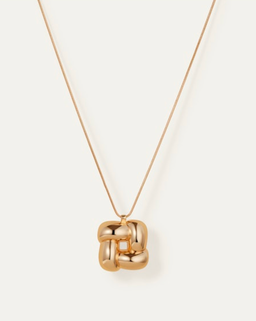 Woven Square Pendant Necklace