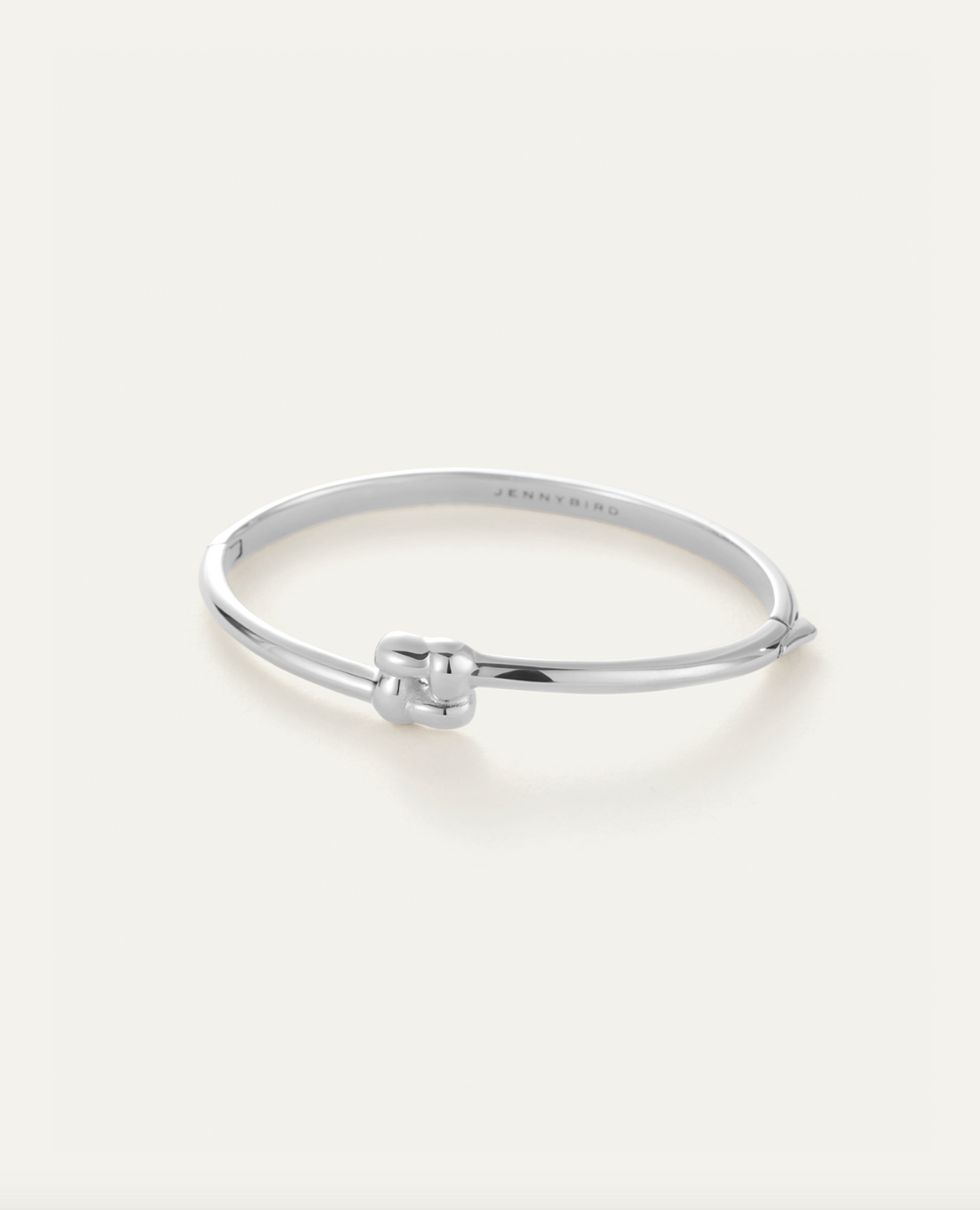 Slim Woven Square Bangle Silver