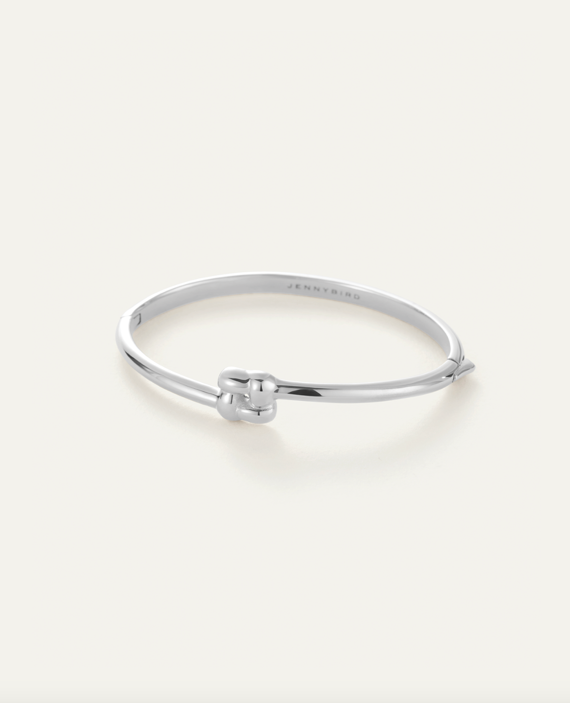 Slim Woven Square Bangle Silver
