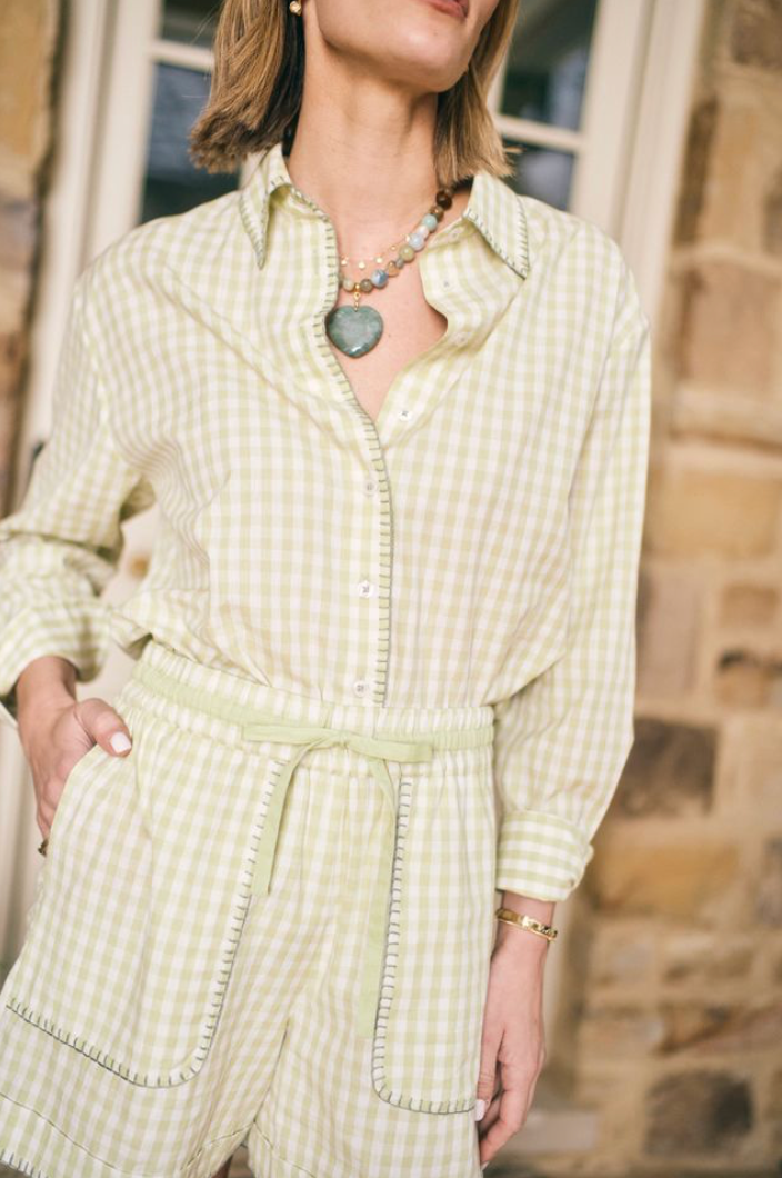 Marin Top in Pear Gingham