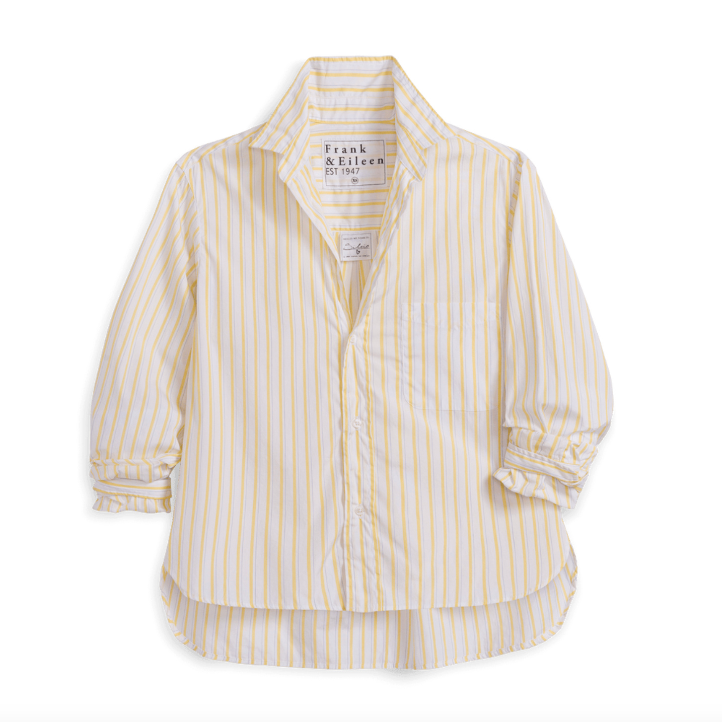Silvio Untuckable-Button Up Shirt YTNS Yellow Thin Navy Stripe