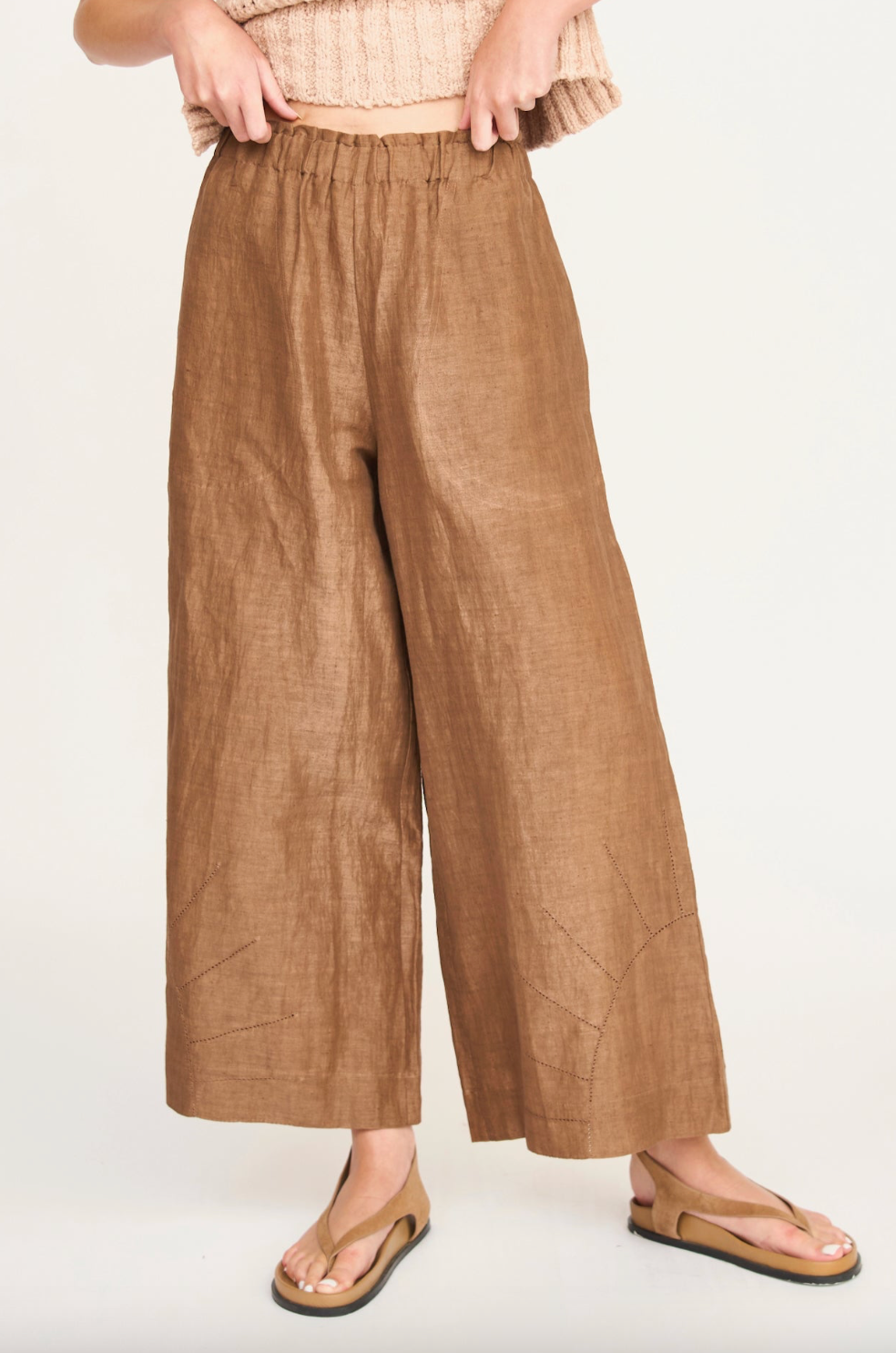 Mirth Pant in Brownie Linen
