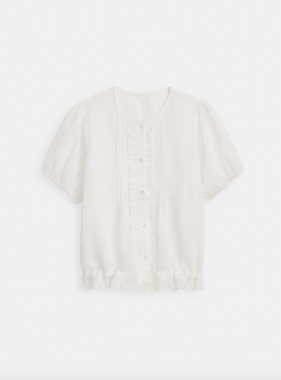 Brittany Top in Ramie Off White