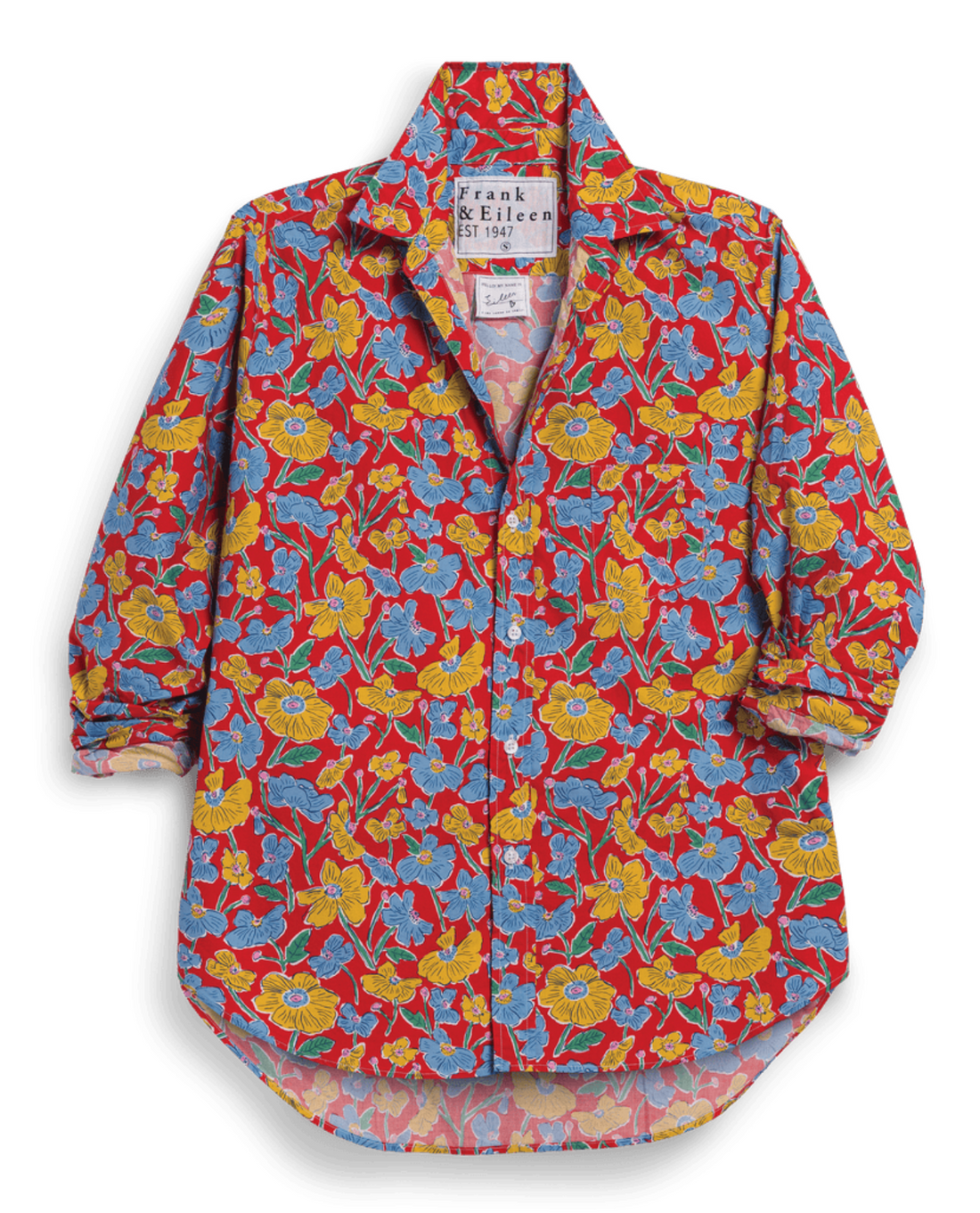 Eileen Relaxed Button-Up Shirt RFLW Red Flowers