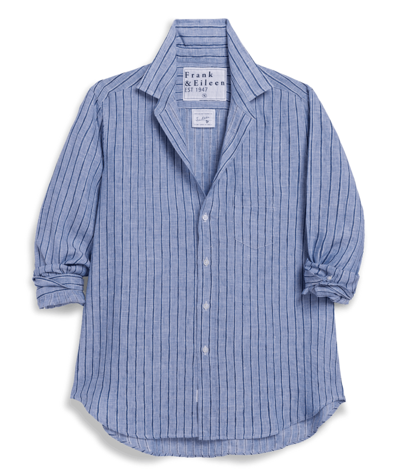 Eileen Relaxed Button-Up BTNS Blue Navy Stripe