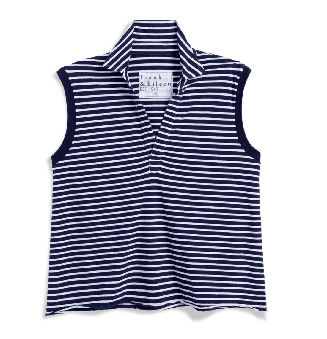 Olivia Popover Collar Tank BWYS Yacht Stripe