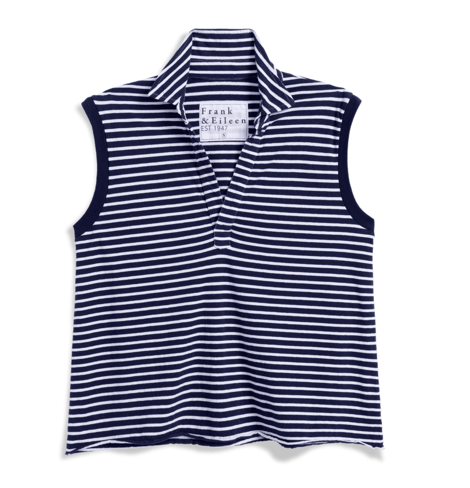 Olivia Popover Collar Tank BWYS Yacht Stripe