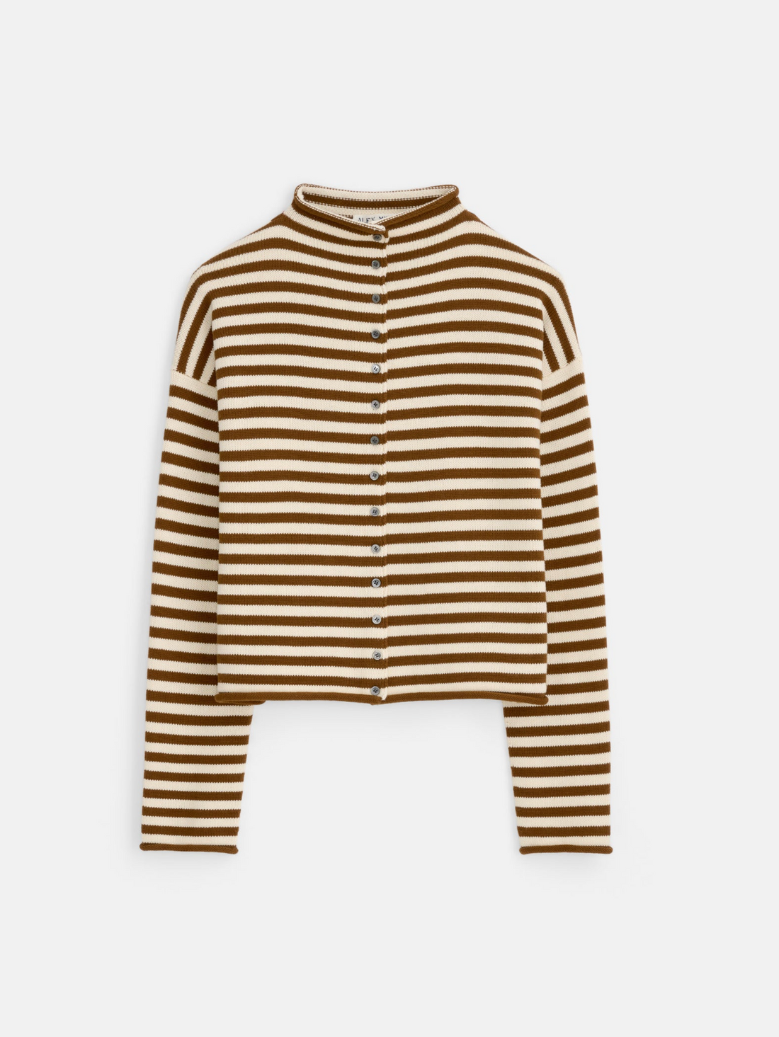 Taylor Cardigan Ivory/Brown Striped