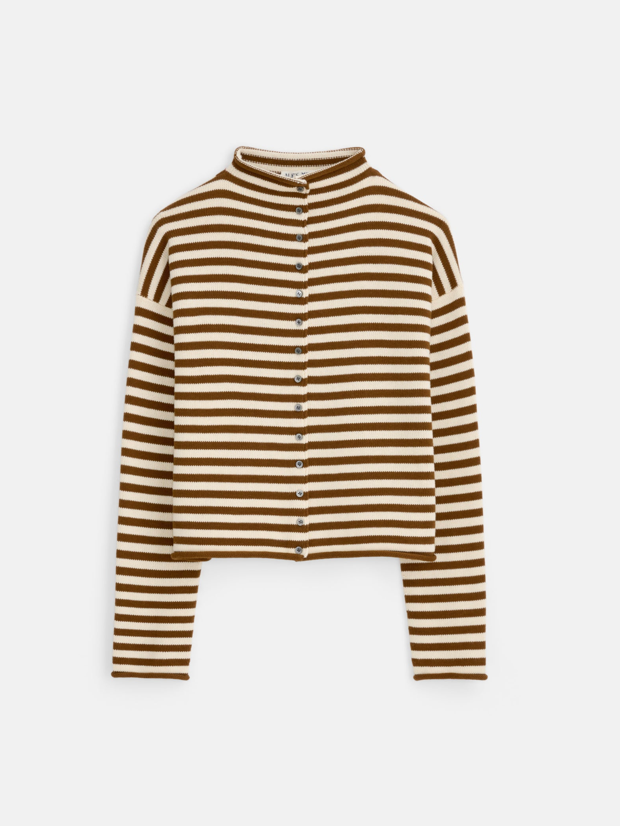 Taylor Cardigan Ivory/Brown Striped