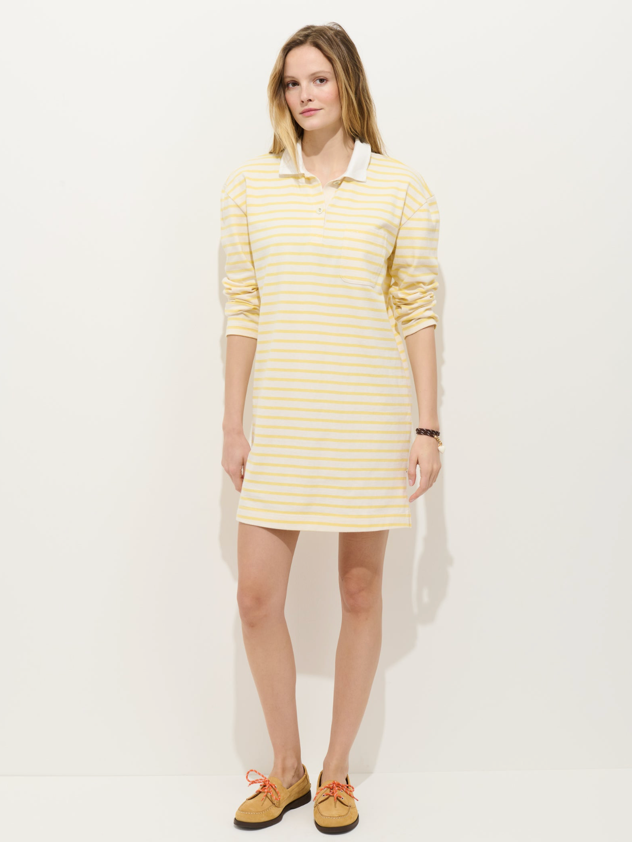 Rugby Dress in Stripe Natural/Yellow