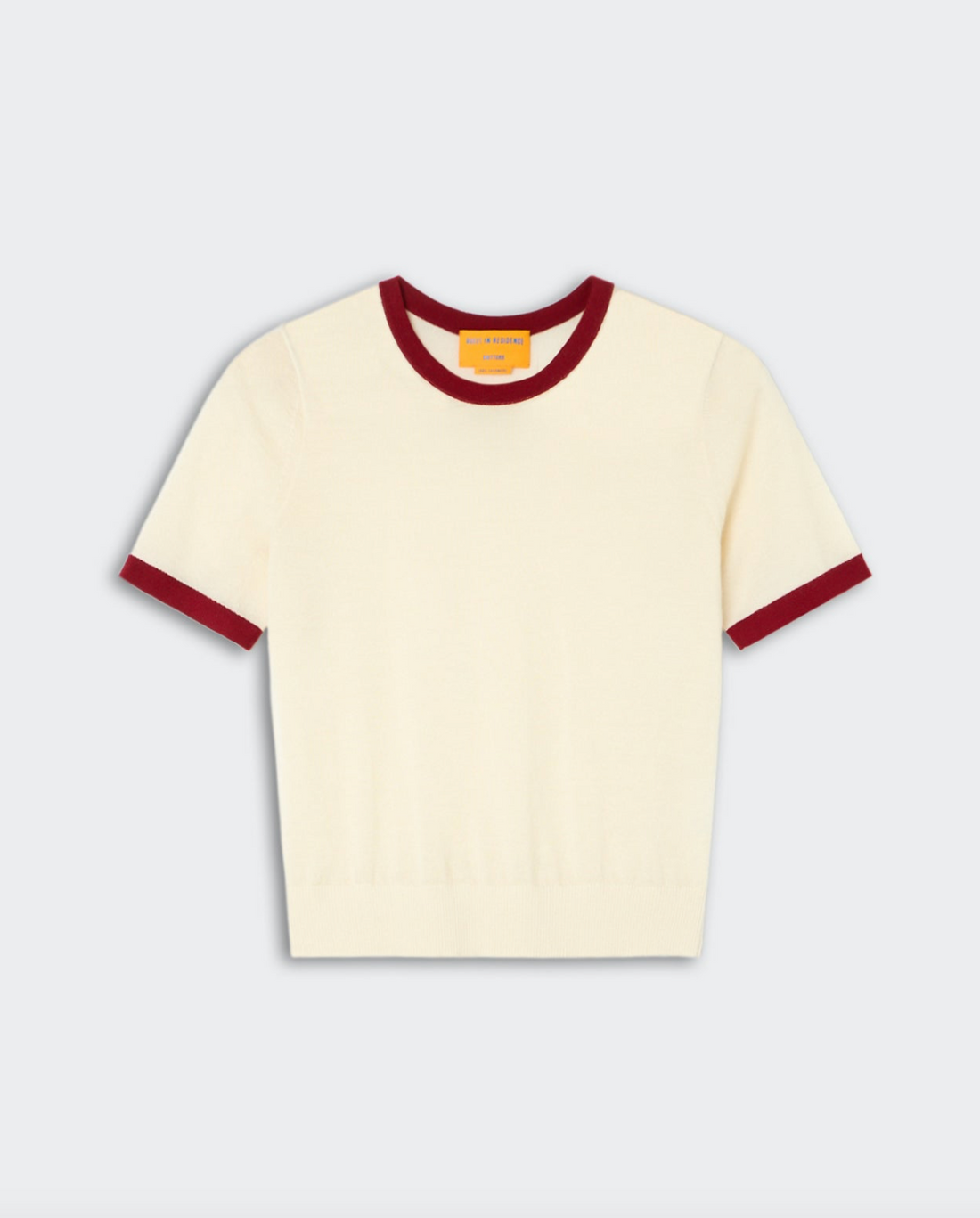 Airy Ringer Tee Cream/Carmine