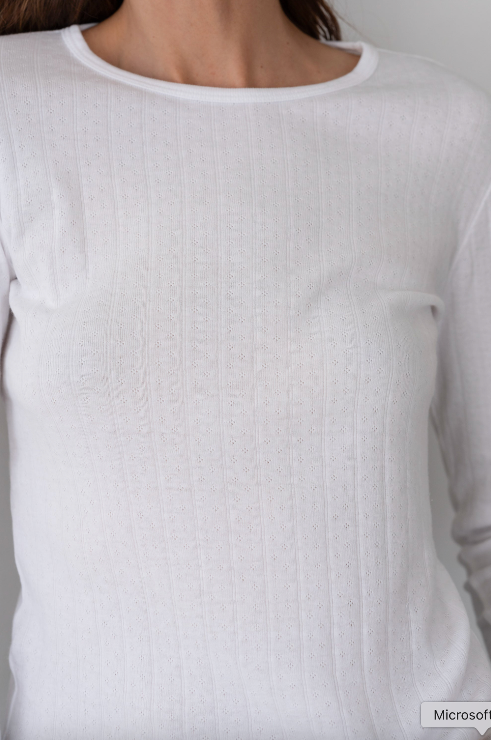 The Pointelle Long Sleeve Powder