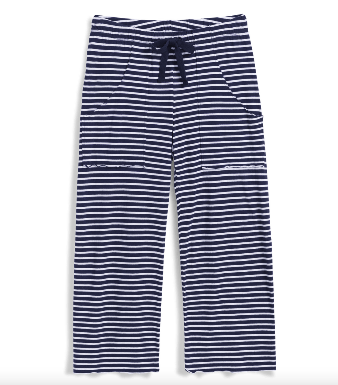 Penny Patch Pocket Jersey Pant Navy Stripe