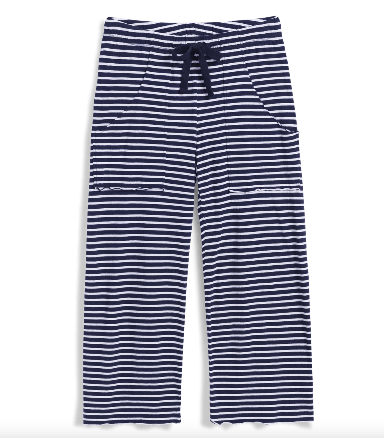 Penny Patch Pocket Jersey Pant Navy Stripe