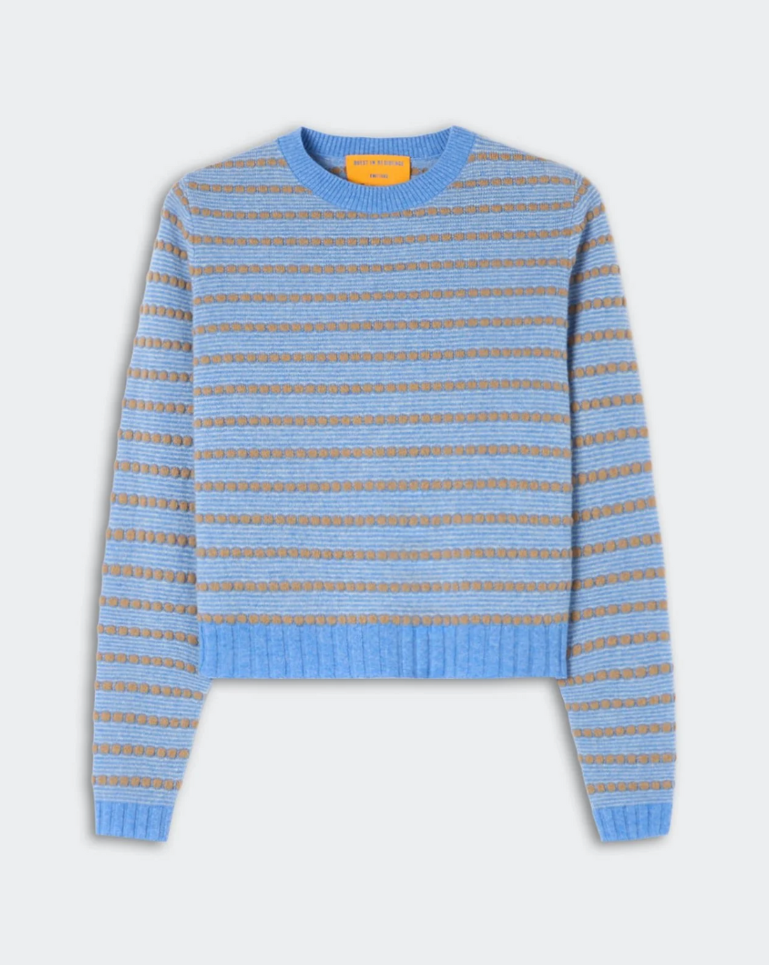 Pebble Stripe Shrunken Crew Delft Blue Combo