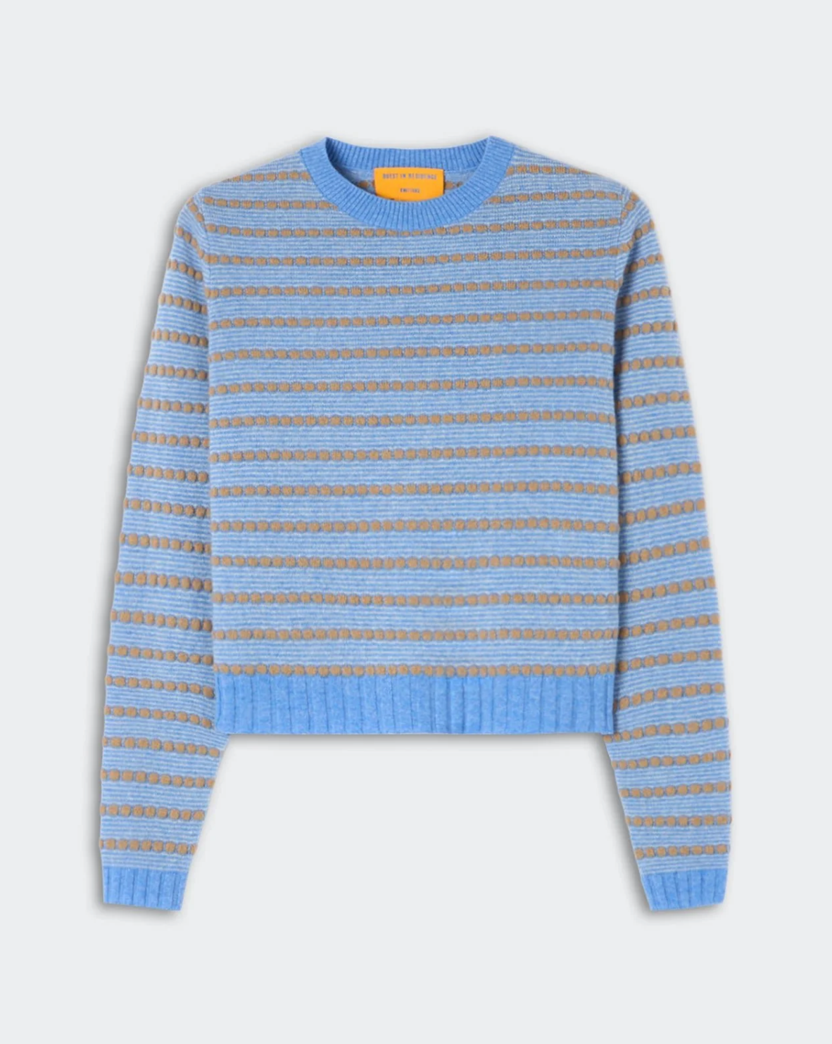 Pebble Stripe Shrunken Crew Delft Blue Combo
