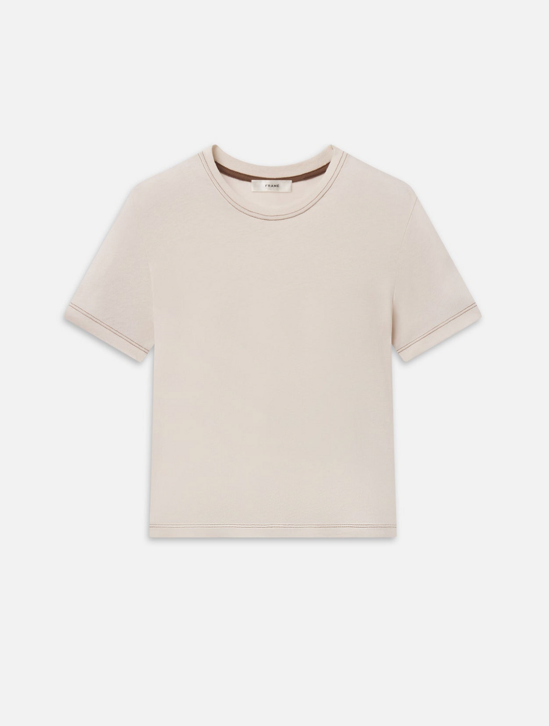 The Contrast Stitch Baby Tee Bone