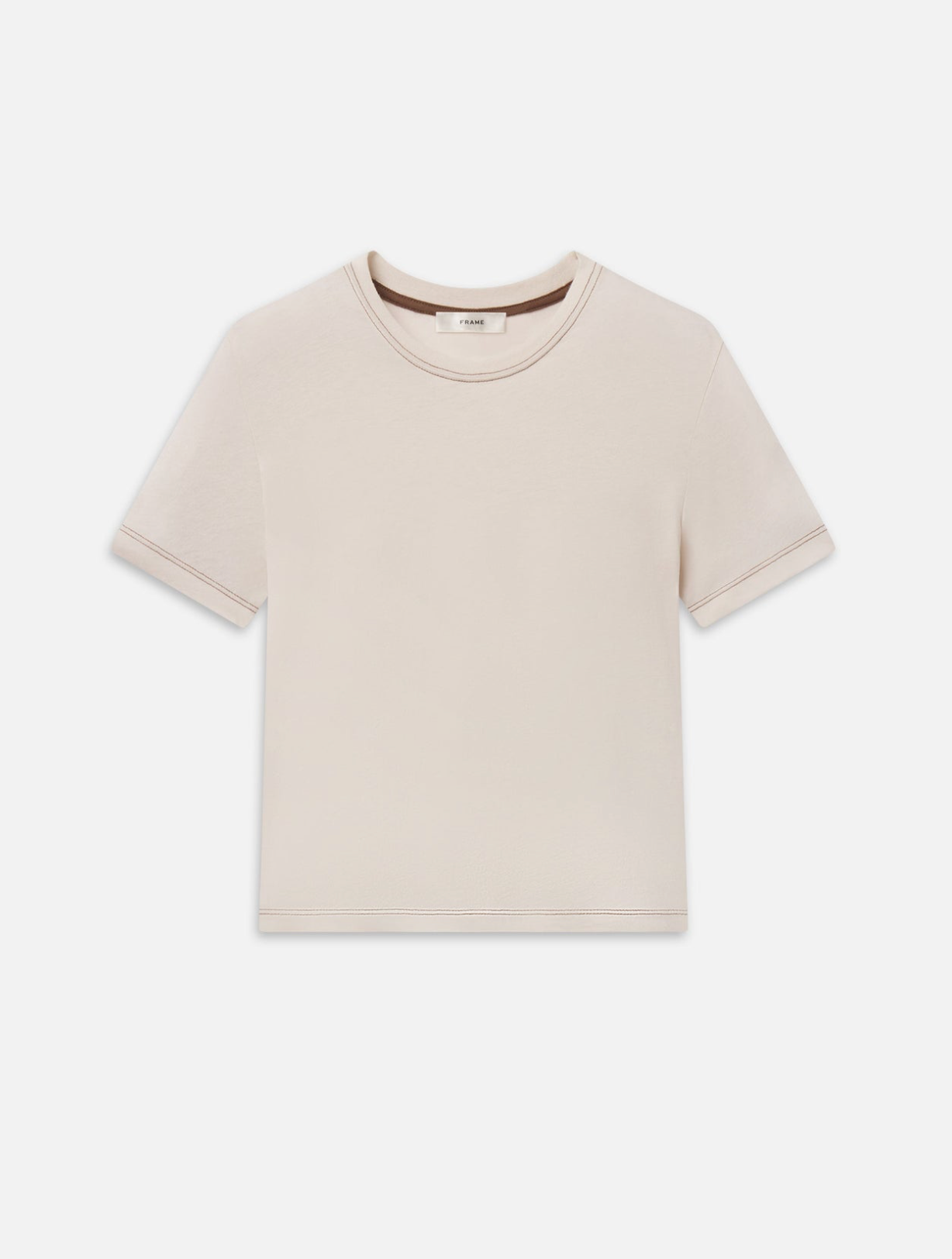 The Contrast Stitch Baby Tee Bone