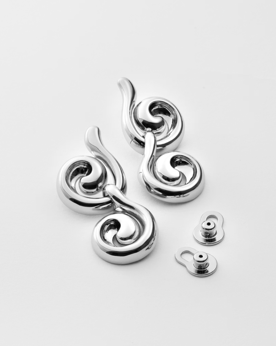 Nico Earring High Polish Silver