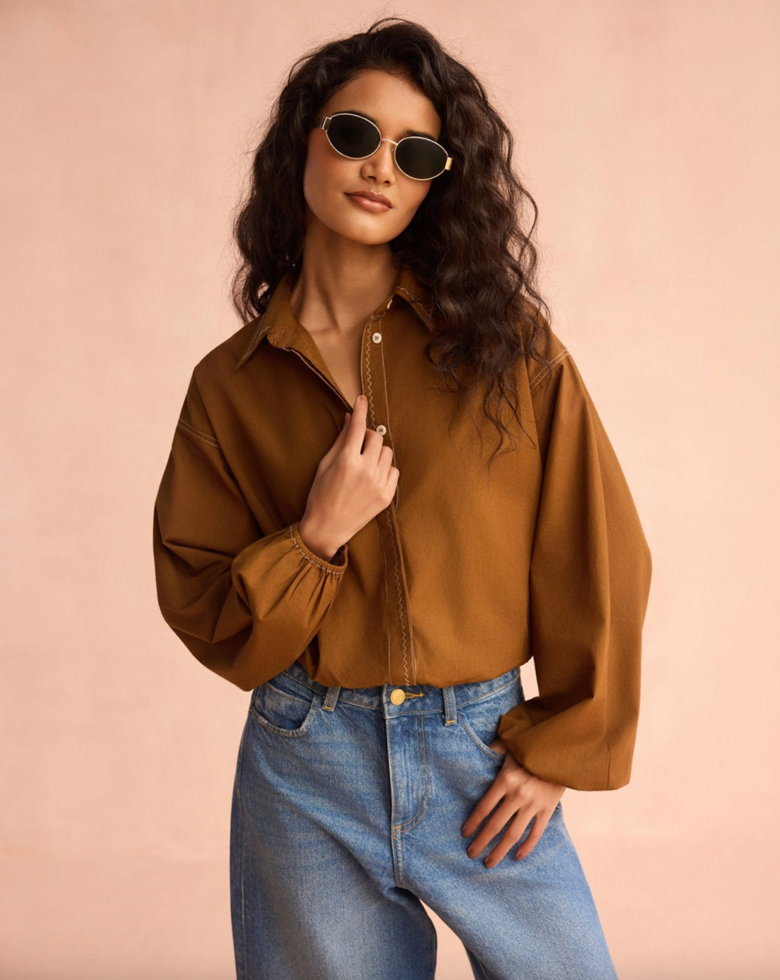 Nero Blouse Solid Cinnamon