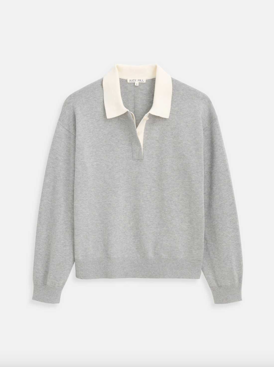 Bond St Polo In Cotton Cashmere Grey Flannel