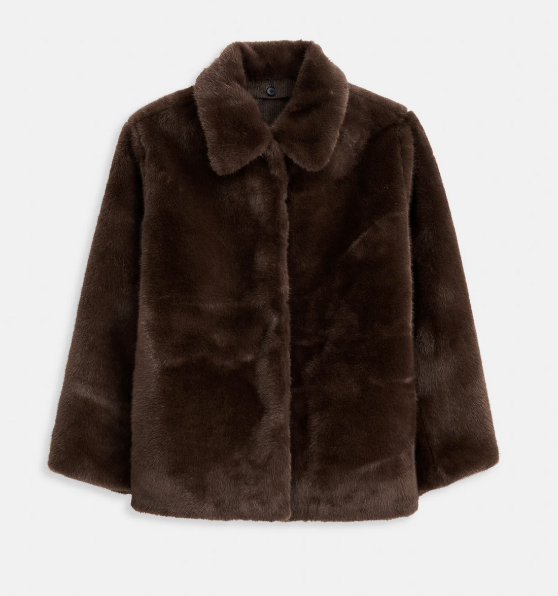 Duane St Jacket In Faux Fur Dark Brown