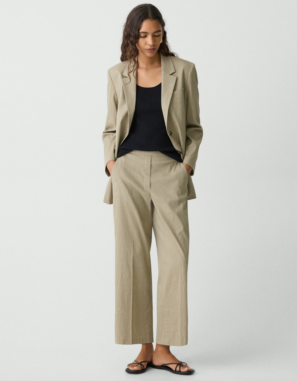 Relaxed St Pull On Good Crunch Linen Soft Taupe