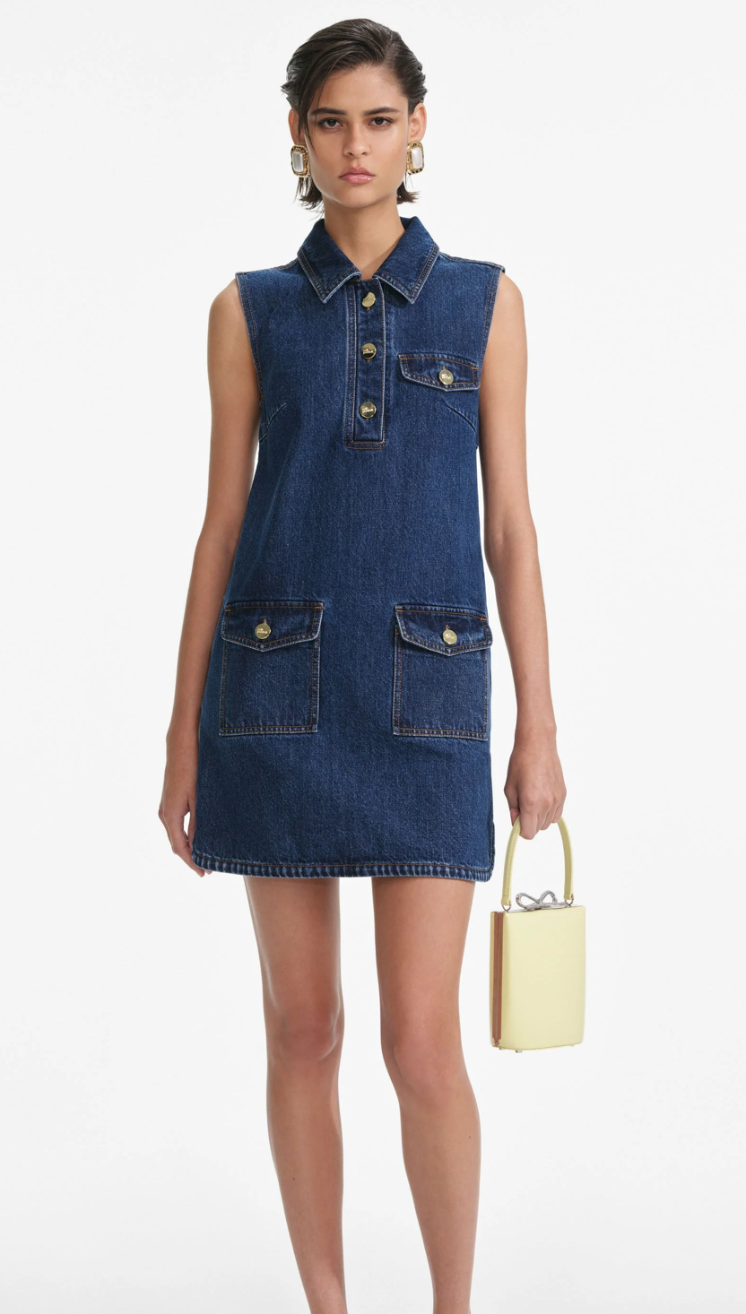 Denim Sleeveless Mini Dress