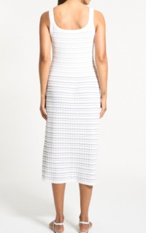 Knit Midi Dress Contrast Black/White