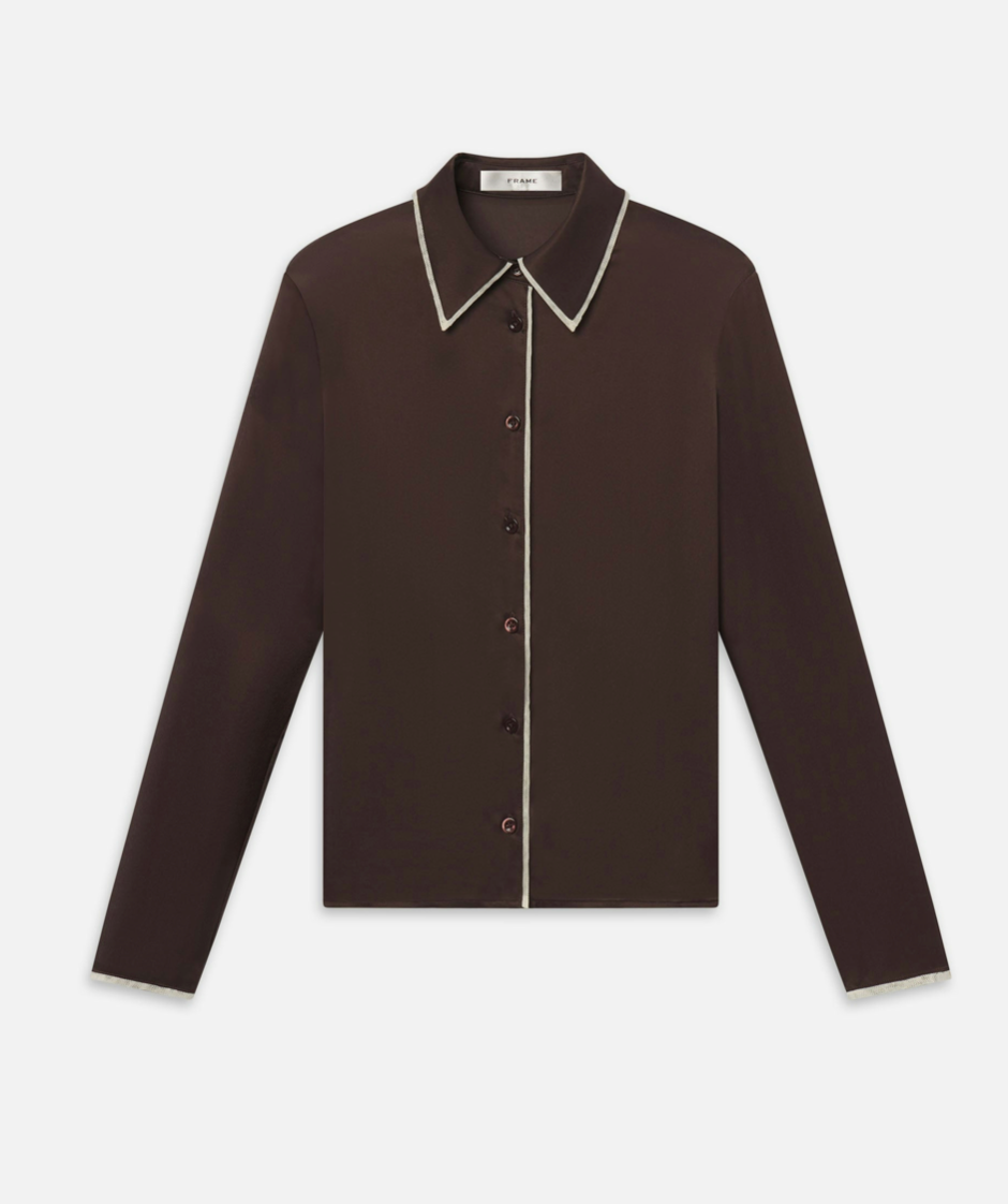 The Slim Essential Shirt Coffee