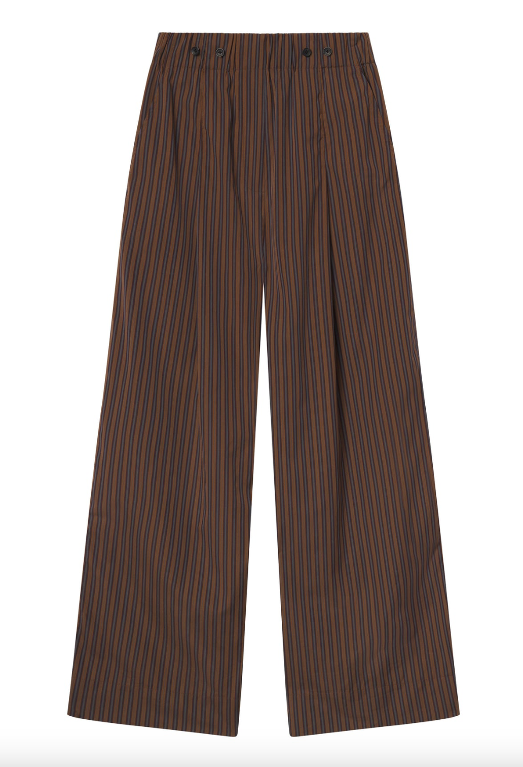 Emmett Striped Cotton Pant Brown Multi