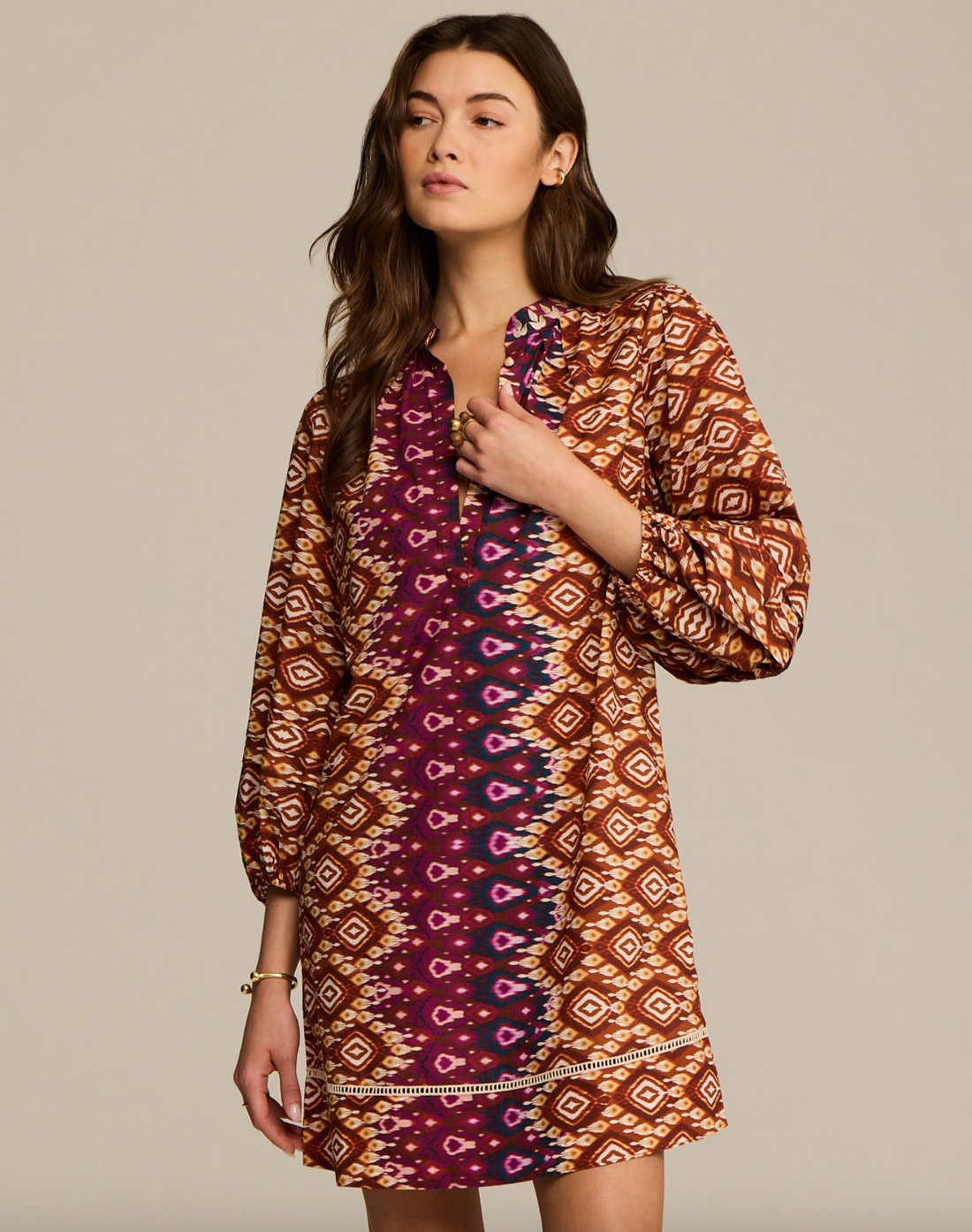 Hailey Dress Graduated Ikat Multi