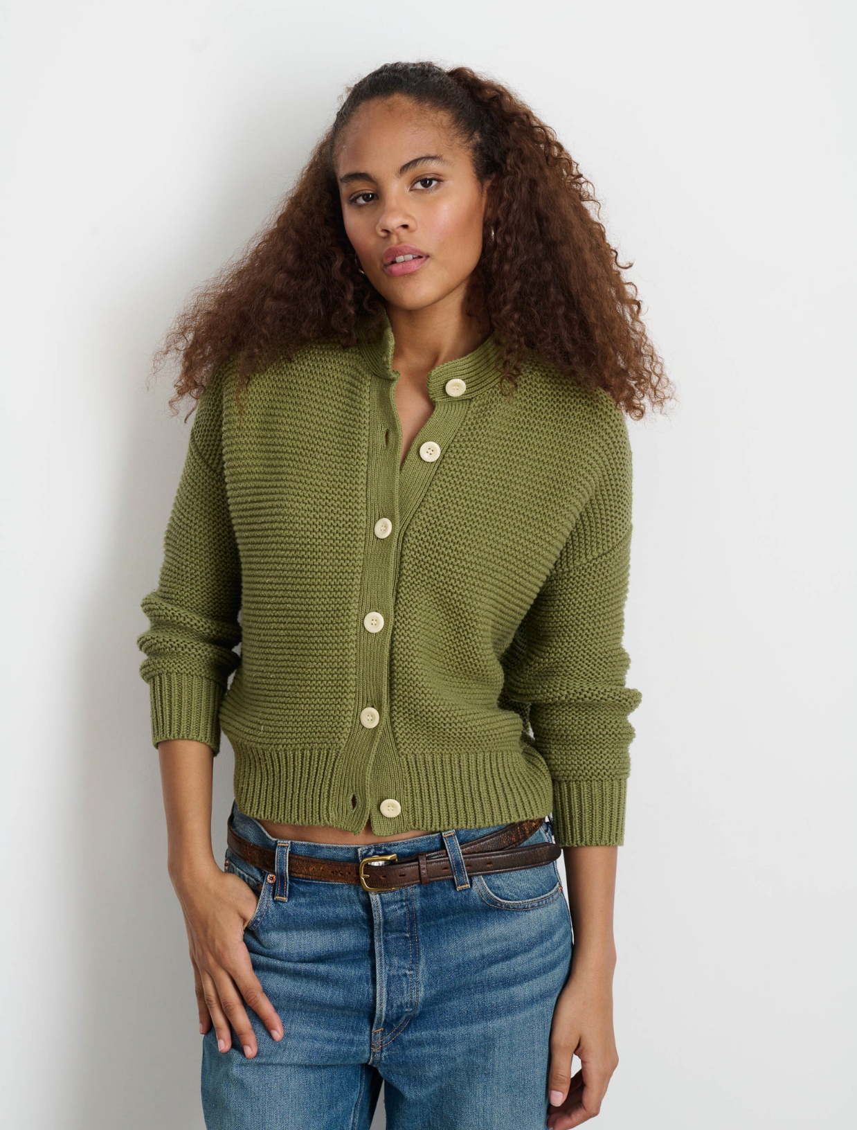 Nico Chunky Cardigan Faded Grove