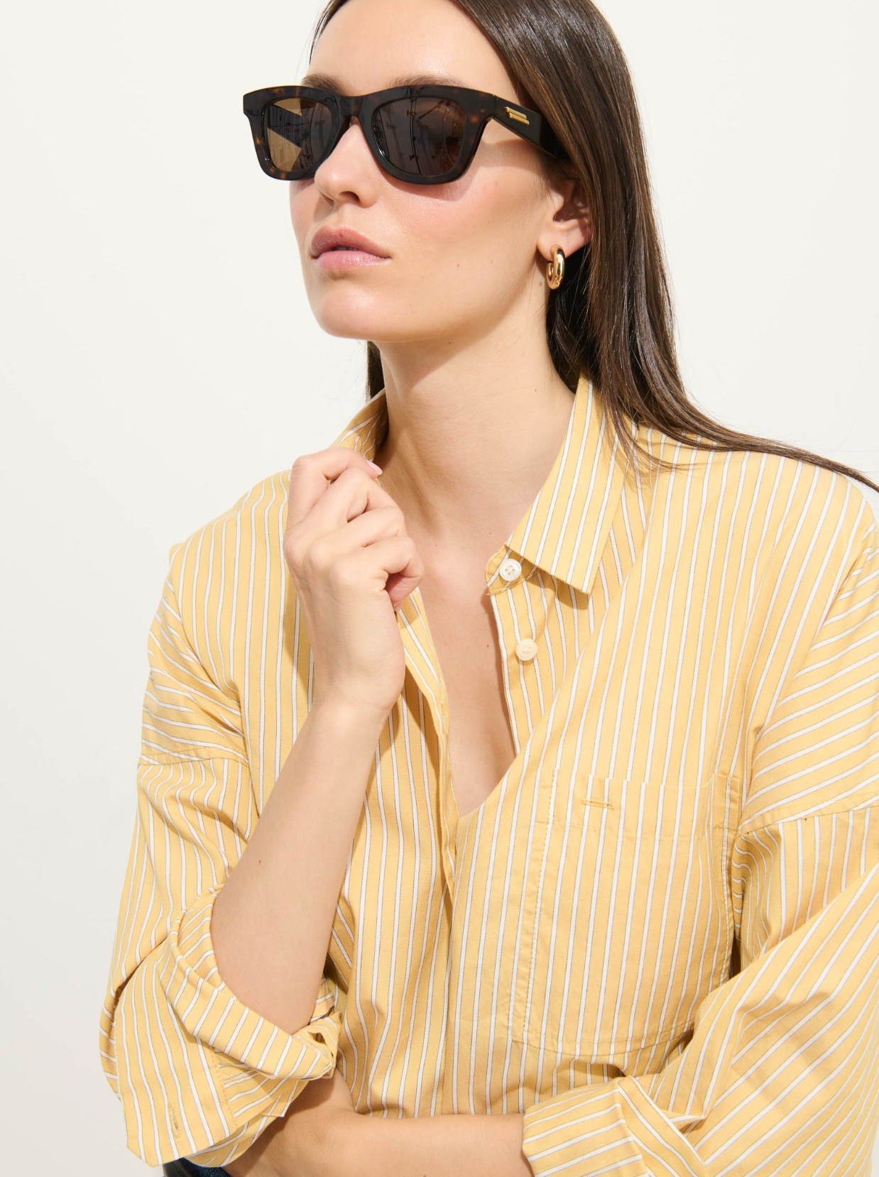 Jo Shirt In Stripe Yellow Stripe
