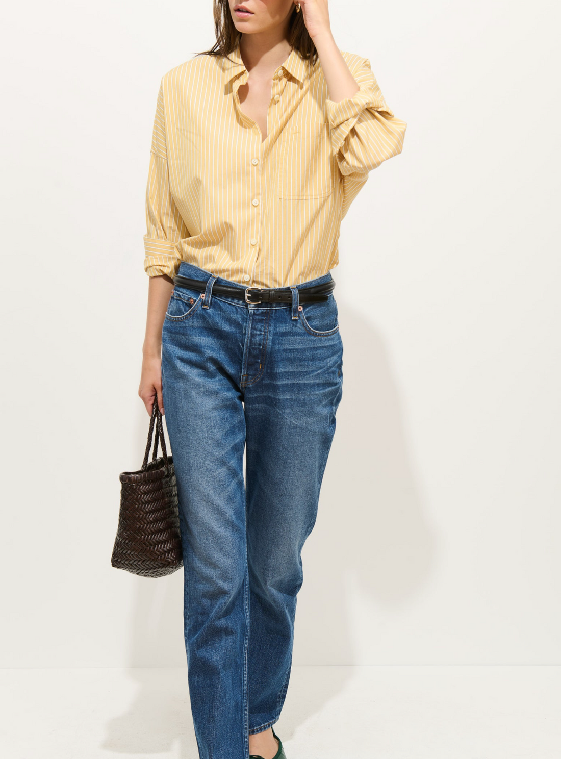 Jo Shirt In Stripe Yellow Stripe