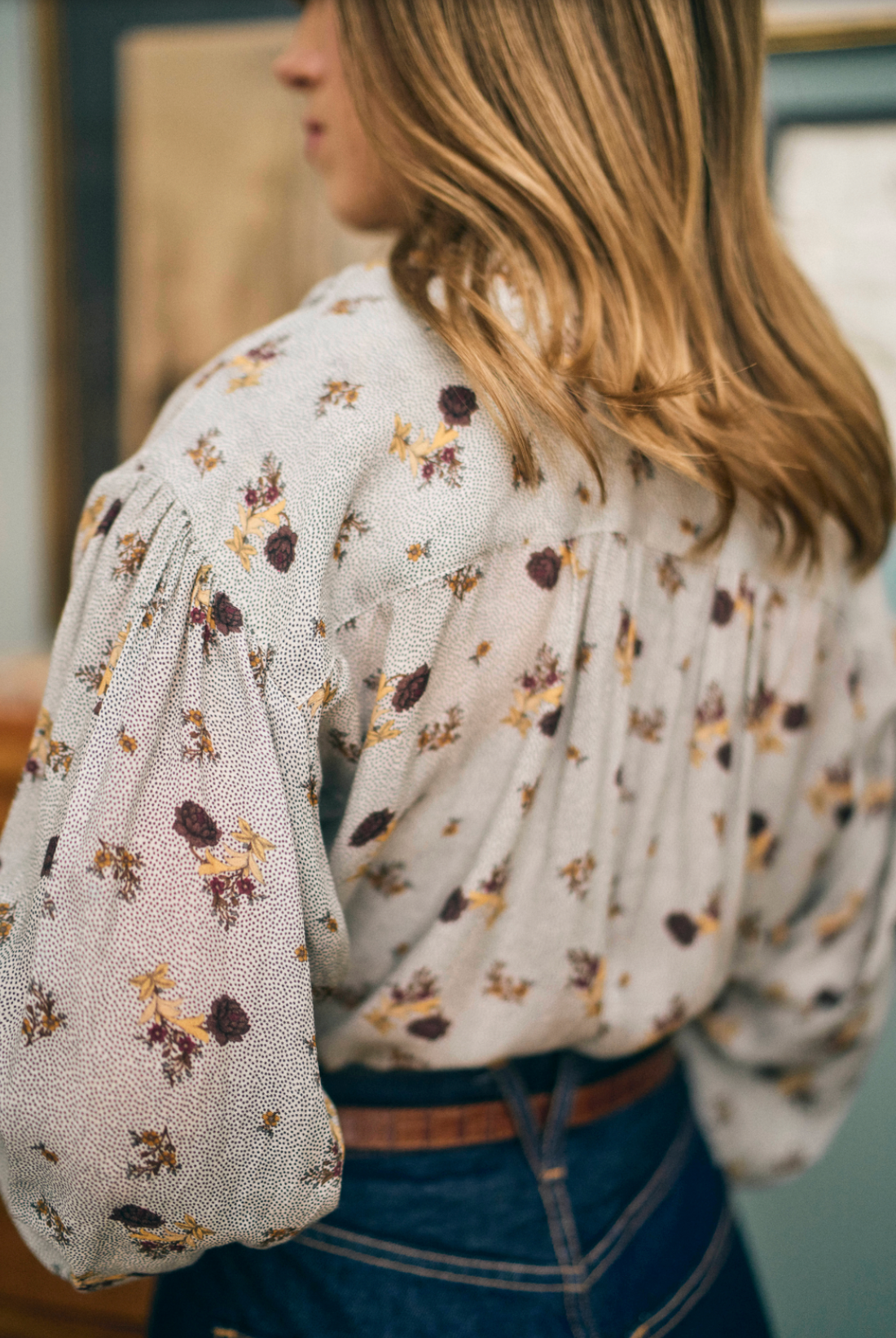Odette Top Dotted Floral