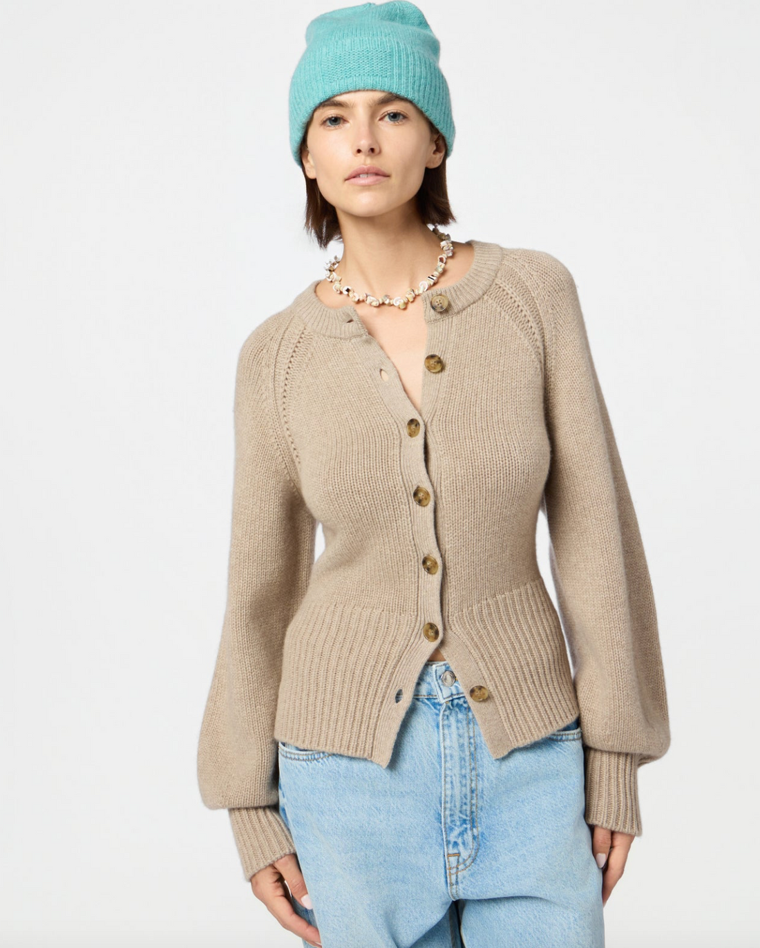 Sculpted Cardigan Taupe
